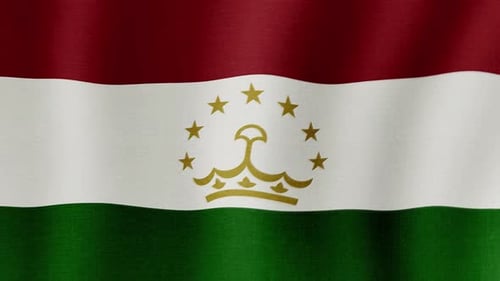 Realistic Waving Flag of Tajikistan