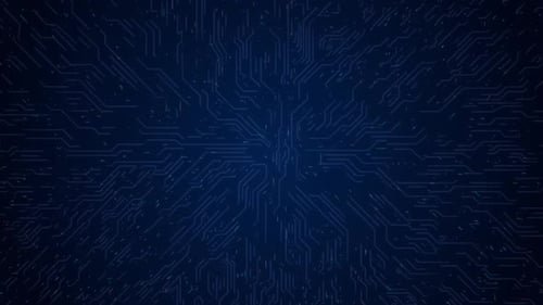 Abstract Circuit Board Data Flow Animated Loop Background
