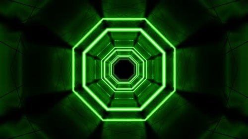 Bucle de túnel de neón verde