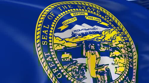 Realistic Waving Flag Animation of Great Seal of Nebraska