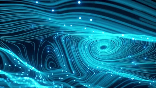 Neonkugeln mit Staub des Universums mit Sternen auf wehenden Kurven