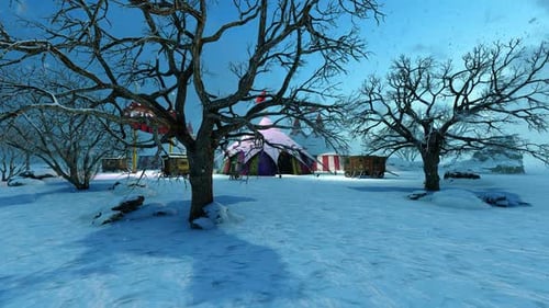 Parque infantil de circo con atracciones
