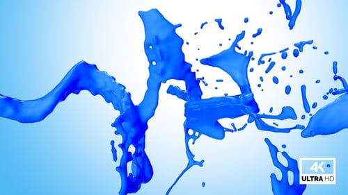 Dynamic Blue Paint Fluid Splash Transition