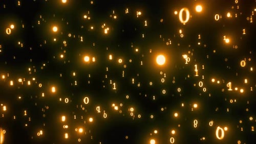 Glowing Binary Code Digital Stream Abstract Background