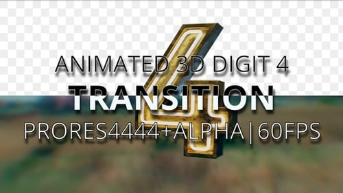 Transición de dígito 4 animados UHD 60fps