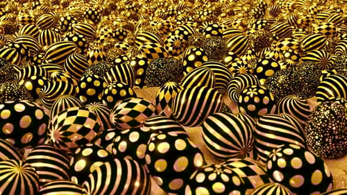 Luxurious Gold and Black Spheres Geometric Rolling Animation