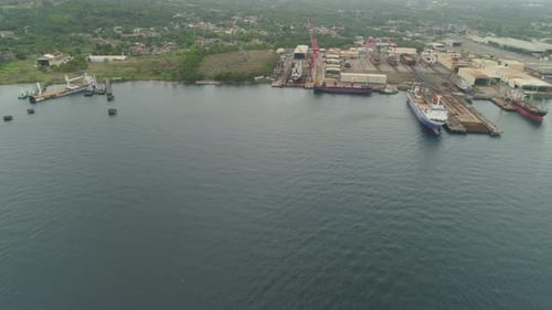 Werft mit Kran, Batangas, Philippinen, Luzon