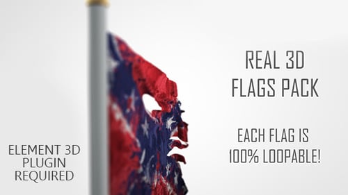 Real 3D Flags pack