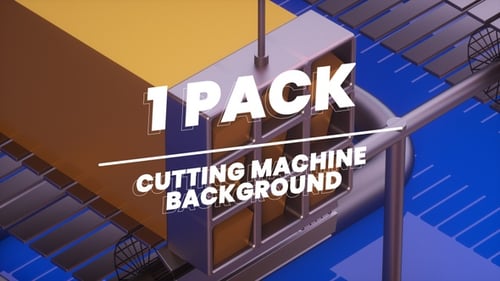 3D Isometric Factory Production Line with Automated Cutting Process