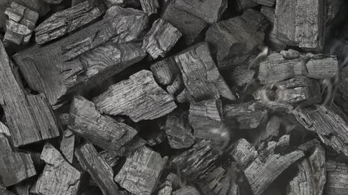 Background of grill charcoal with smoke