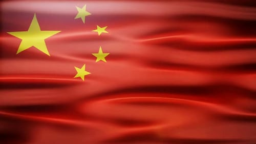 Realistic Waving Flag of China Seamless Loop