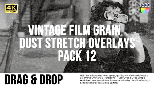 Authentic Cinematic Film Grain Dust and Stretch Overlays Pack