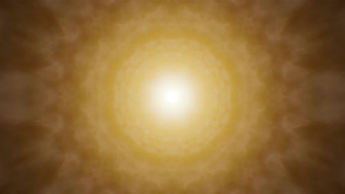 Flying Through Yellow Light Cloud Tunnel Background Loop 4K 01