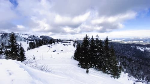Snowy Mountains Schwenken nach rechts