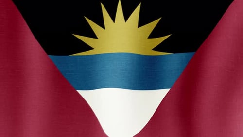 Antigua and Barbuda National Flag Waving Seamless Loop