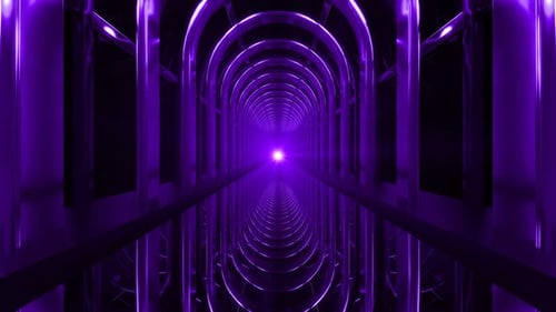Futuristic Purple Digital Tunnel Loop Background