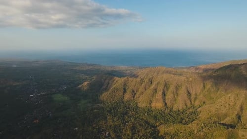 View of Mountain and Ocean Landscape
