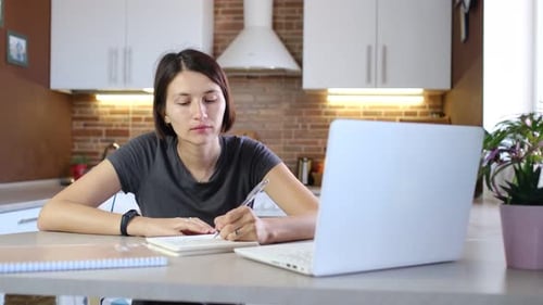Asian Woman Elearning at Home