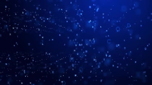 Matriz de código binario con números en movimiento