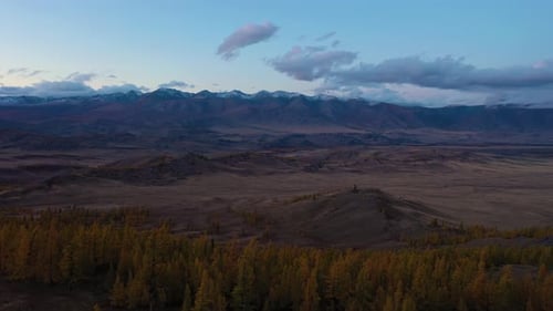 Kurai Steppe Kurai Mountain Ridge Sunset