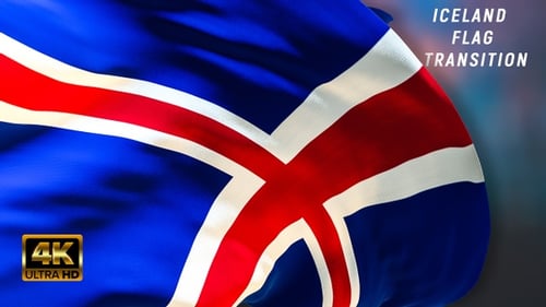 Transición a la bandera de Islandia 4k