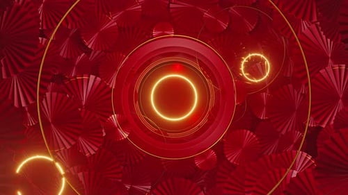 Festive Chinese New Year Celebration Background with Golden Rings