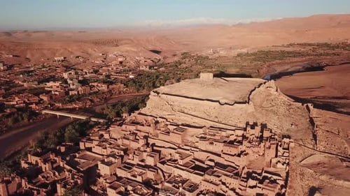 Aerial View on Kasbah Ait Ben Haddou in Morocco