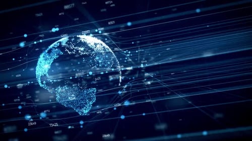 Futuristic Digital Globe Data Network Animation