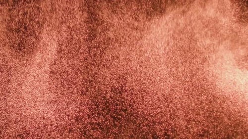 Abstract Red Particles Swirling on Black Background