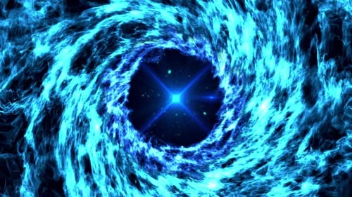 Blue Energy Vortex Tunnel Seamless Loop Background