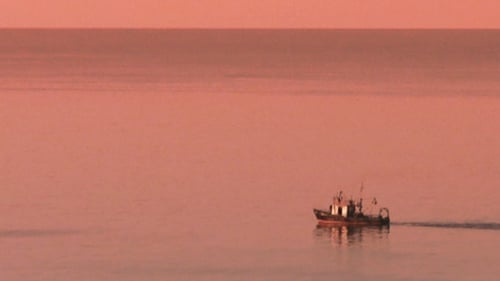 Boot bei Sonnenuntergang