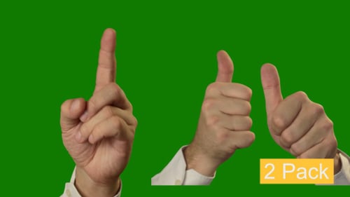 Hands Giving Thumbs Up on Green Screen