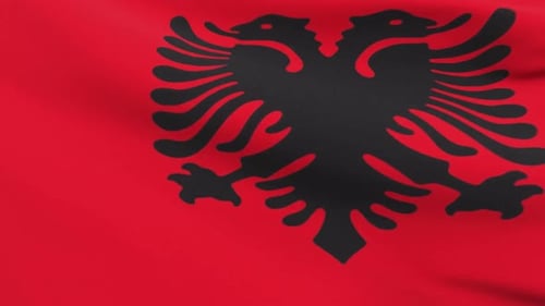 Albanian Flag Waving Seamless Loop Animation