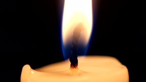 Close-up of a Candle Flame on Black