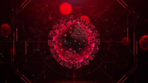 Corona-Virus Hi-Tech-Hintergrund 4k