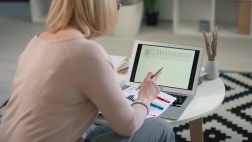 Woman Do Financial Planning At Home