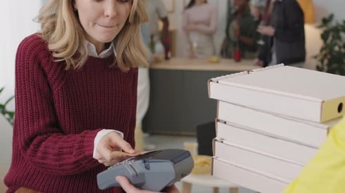 House Party Host Paying for Pizza