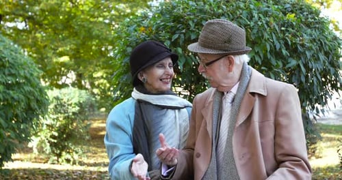Senior Couple Sharing a Moment Together in a Park