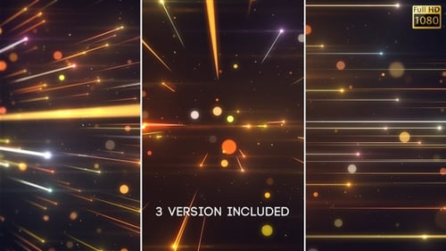 Dynamic Golden Particle Light Streaks Abstract Motion Background