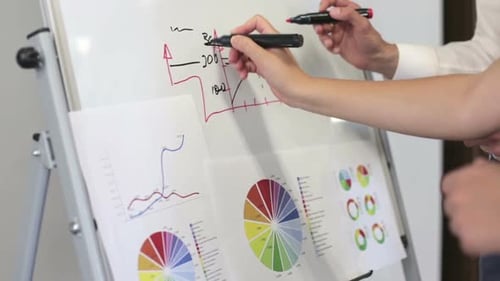 Geschäftsleute diskutieren über Einkommenswachstum im Unternehmen