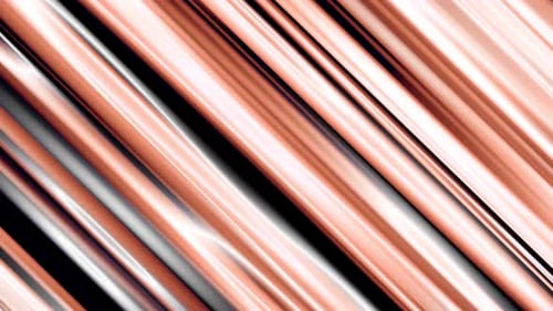 Flowing Rose Gold Metallic Stripes Abstract Background Loop