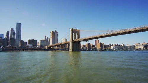 View of the Brooklyn Bridge in New York City