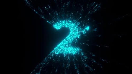 2 Number With Futuristic Particles Hd