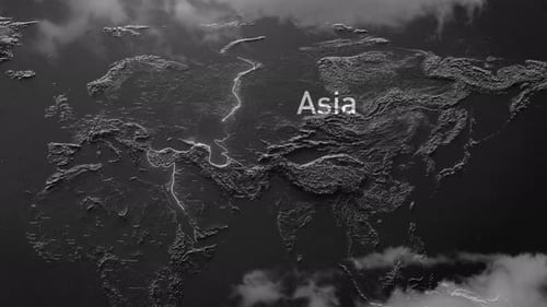 Abstract Cinematic Info Land Map Asia With Title