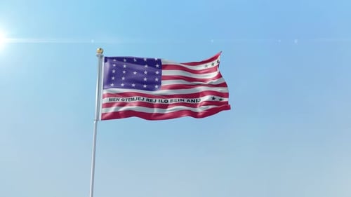 Realistic 3D Animation of Marshall Islands Flag Waving