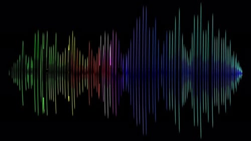 Cyclic animation of the sound frequency of the sound wave monitor. 4K video sound wave.