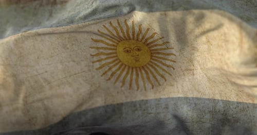 Grungy Argentina Flag Waving Seamless Loop Background