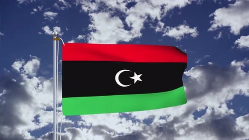 Libya Flag Waving 4k