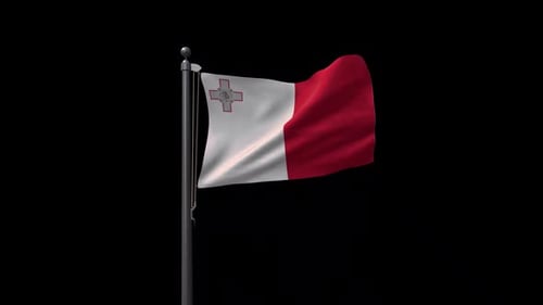 Waving Malta National Flag Animation