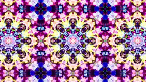 Colorful Stained Glass Kaleidoscope Loop 4K 08